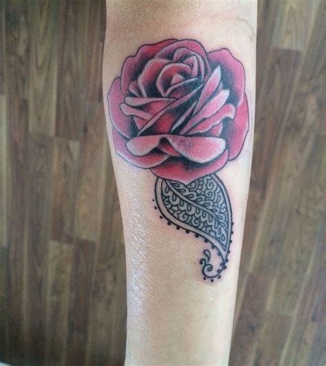 Rose Henna Mehndi Style Paisley Tattoo Rose Tattoos Tattoos Tattoos