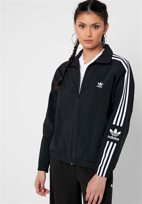 adidas original womens track jacket ed7538 black three stripes lock up tt jacket adidas womens