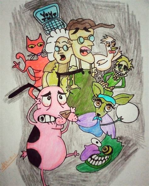 Cartoon Network Courage The Cowardly Dog Sketch Art Colored Pencil