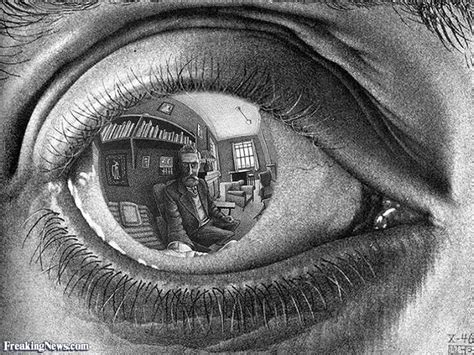Escher Eye Reflection Reflection Art Reflection Drawing Eye Reflection