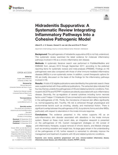 Pdf Hidradenitis Suppurativa A Systematic Review Integrating
