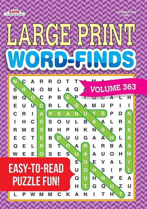 Large Print Word Finds Puzzle Book Word Search Volume 363 Kappa Books