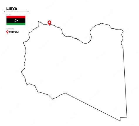 Premium Vector Libya Political Map With Capital City Tripoli National