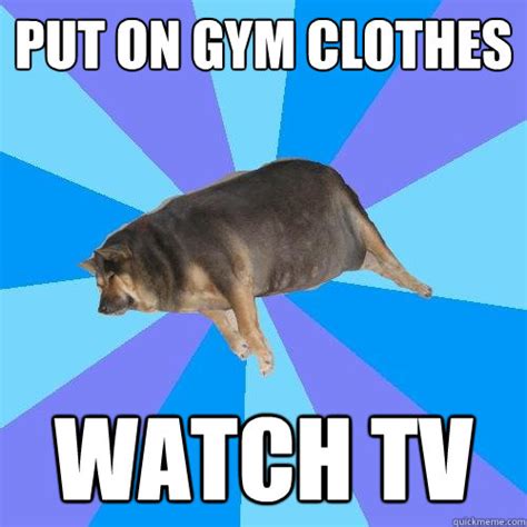 Put On Gym Clothes Watch Tv Funny Lazy Memes Quotesbae