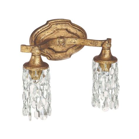 capital lighting blakely collection 2 light antique gold bath vanity light crystal