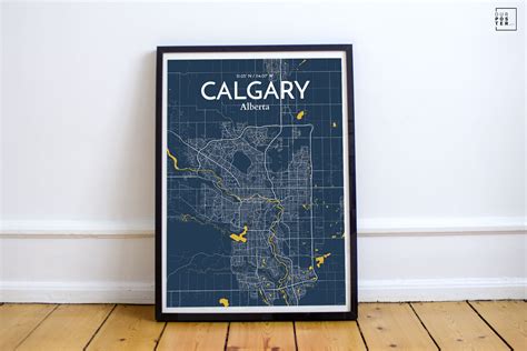 17 Stories Calgary City Map Panoramic Graphic Art Wayfair Canada