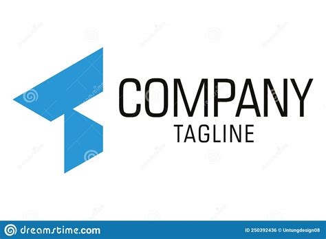 Blue Color Simple Shape Initial Letter T Logo Design Stock Vector