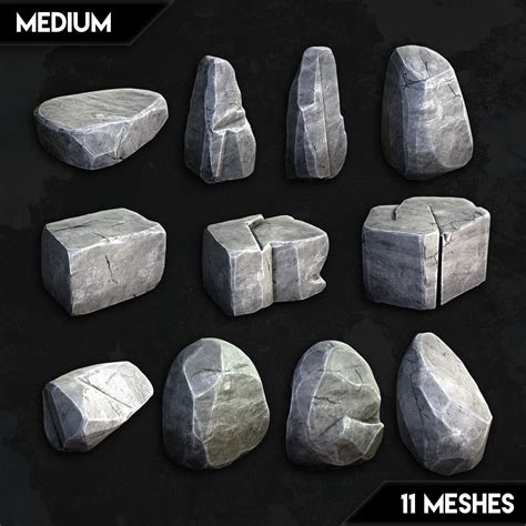 Artstation 45 Stylized Rock Asset Pack ⚪ Jonas Roscinas Drawing