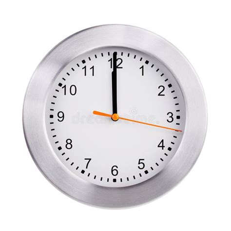 Noon On The Dial Of The Round Clock Stock Image Image 51042003