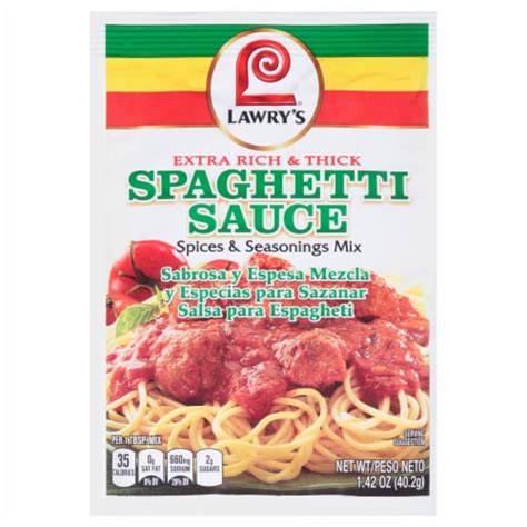 Lawrys S Extra Rich Thick Spaghetti Sauce Seasoning Mix Pk