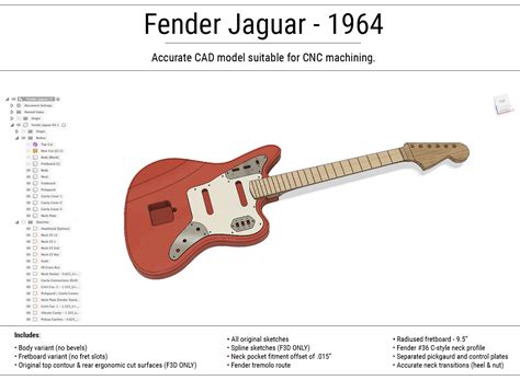 Cad Guitar Model Fender Jaguar Electric Herald