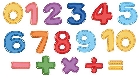 A Set Of Number And Math Symbols 695642 Vector Art At Vecteezy