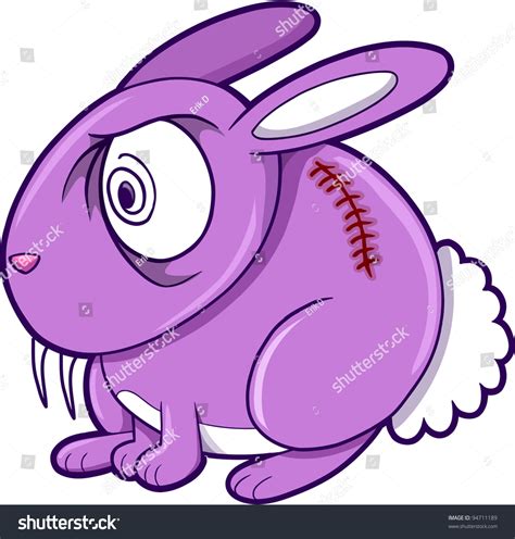 Crazy Purple Bunny Rabbit Animal Vector Illustration Art 94711189