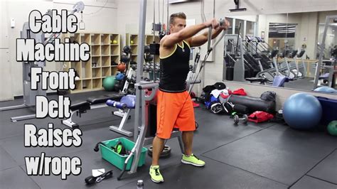 Cable Front Delt Raises Using Rope Youtube