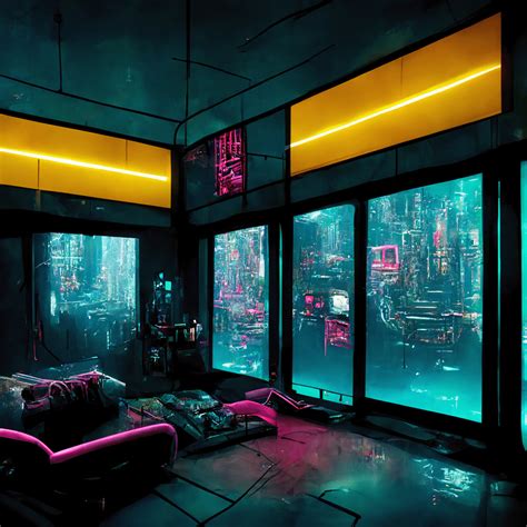Ai Cyberpunk Interior Design On Behance