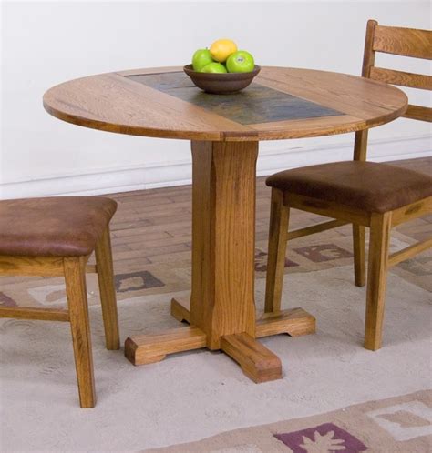 Sunny Designs Sedona Drop Leaf Table With Slate In Rustic Oak