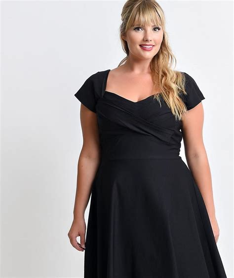 Black Swing Dress Plus Size Pluslookeu Collection