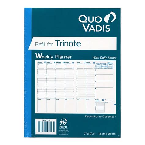 Buy Quo Vadis 2022 Trinote Yearly Planner Refill Only Online At