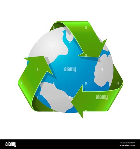 Recycling Earth Concept Realistic Illustration Of Recycle Arrows With
