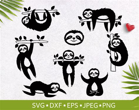 Sloth Svg Sloth Print Baby Sloth Svg Sloth Clipart Images Etsy