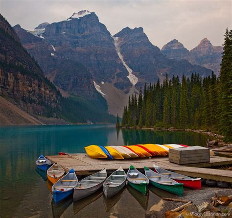 Canoes Of Moraine Lake Moraine Lake Banff National Park Banff