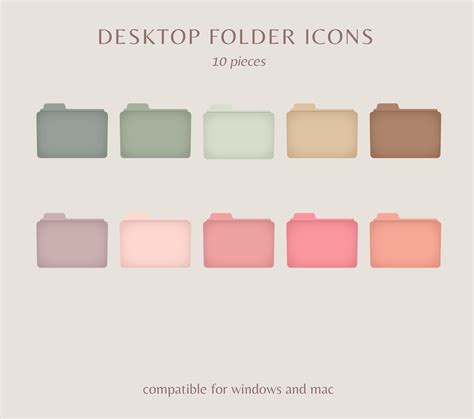 15 Desktop Folder Icons Nude Aesthetic Folders Neutral Desktop Folder