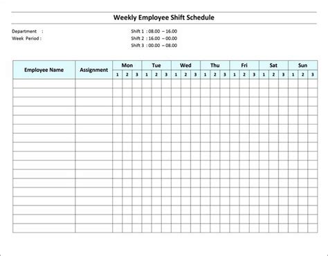 New Employee Shift Schedule Xls Xlsformat Xlstemplates Xlstemplate