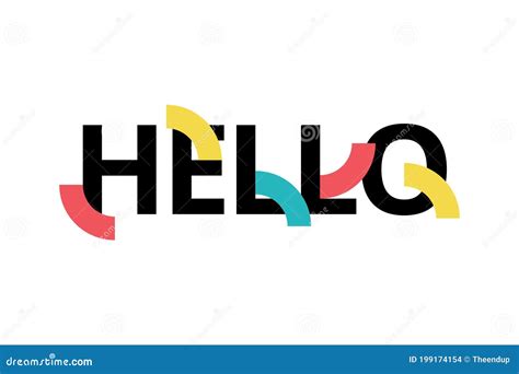 Modern Creative Graphic Design Of A Word Hello Stock Vector