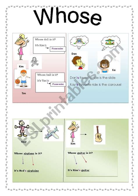Possessive With Whose Esl Worksheet By Lizalina