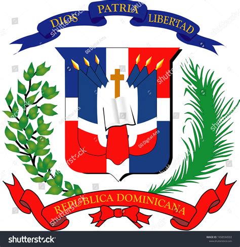 Escudo Nacional Dominicano Coat Arms Vector Stock Vector Royalty Free