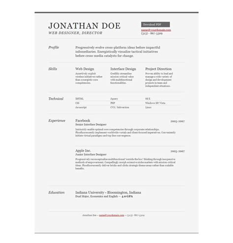 15 Free Html Templates For Creating Resumes In 2023 Resume Design