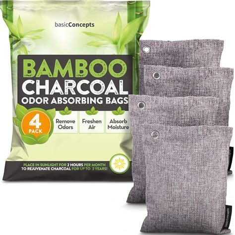 Bamboo Charcoal Air Purifying Bags 4 Pack Charcoal Bags Odor