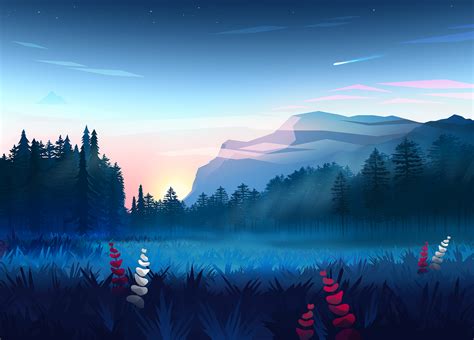 There are 49 aesthetic desktop wallpapers published on this page. Mountains Digital Art Minimalist, HD Artist, 4k Wallpapers, Images, Backgrounds, Photos and Pictures