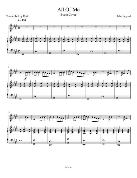 All Of Me Chords Piano Sheet Music Chord Music Lab