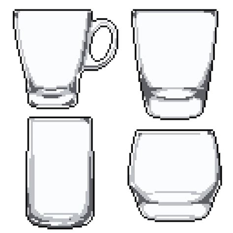 Premium Vector Pixel Art Of Set Of Glasses