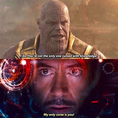 Jan 25, 2019 · when it comes down to it, thanos knows stark as the man who thwarted his efforts to take over earth via loki in 2012's the avengers. This scene with Tony and Thanos had me on the edge of my ...