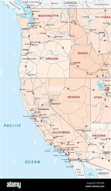 Map Of Usa West Coast States Map