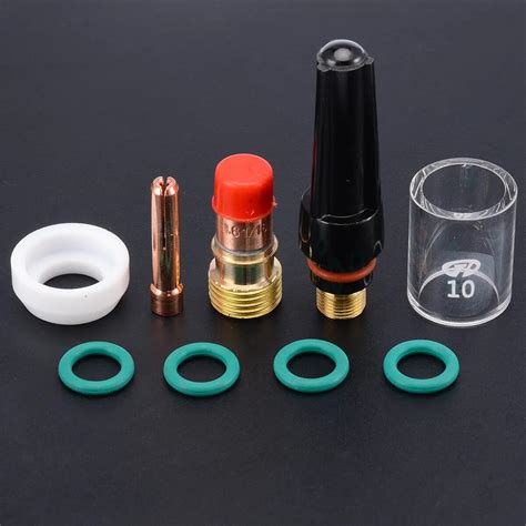 9pcs Durable Welding Torch TIG Gas Lens Glass Cup Stubby Collet Kit For