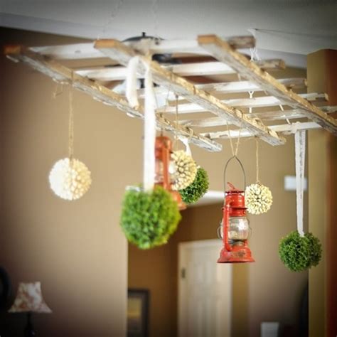 While hanging light fixtures from your ceiling is a fantastically creative way to centralize your light source without taking up much space, choosing to hang other crafty things such as origami or planters can serve to make any space seem more modern and unique. Hang a wood trellis from the ceiling | Stuff I Might ...