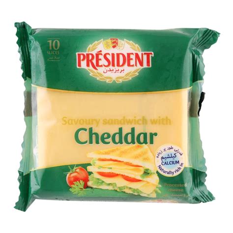 Buy President Cheddar Cheese Sandwich Slices 10 Pack Online At Best