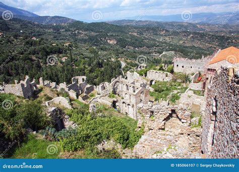 Ruins Of Ancient Mystra The Capital Of The Despotate Morea Stock