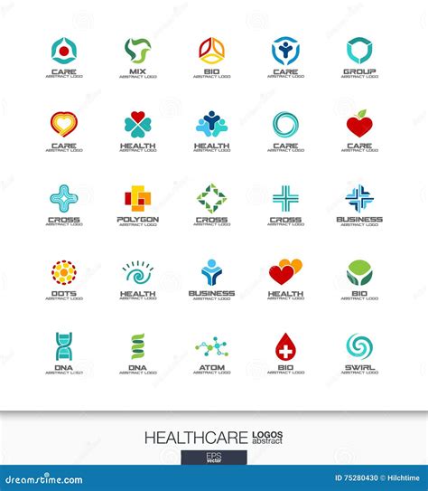 Abstract Logo Set For Business Company Healthcare Medicine And