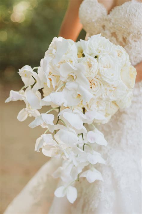 Glamorous White Orchid And Rose Bouquet