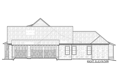 Modern Acadian House Plan With Office And 3 Car Side Entry Garage