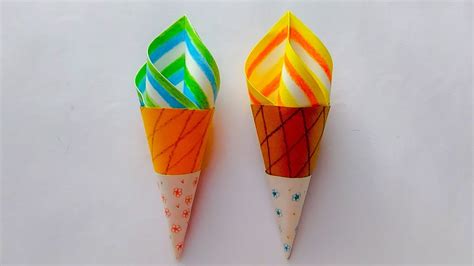 Paper Ice Cream Origami Ice Cream Easy Paper Crafts Easy Origami