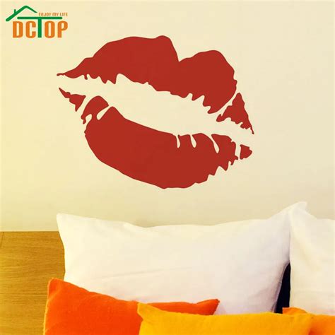 Dctop Welcome Sex Lady Red Kiss Lip Pattern Wall Stickers Home Decor Sticker Sexy Walls Decal