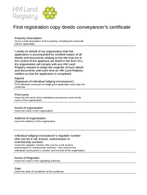 Conveyancers Certificate Doc Template Pdffiller