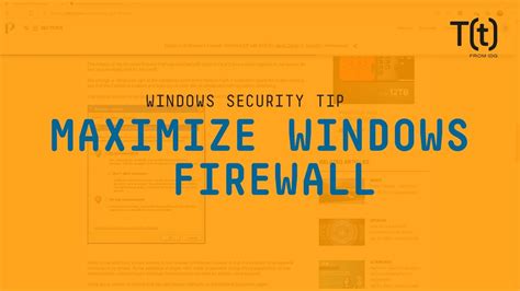 How To Maximize Windows Firewall Youtube