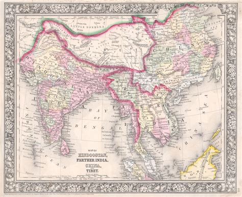 File1864 Mitchell Map Of India Tibet China And Southeast Asia