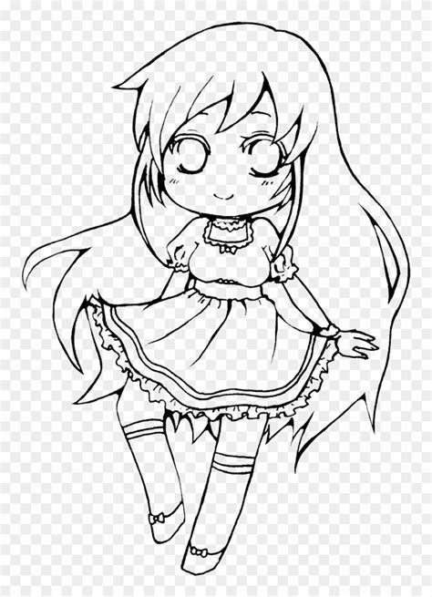 Long Haired Girl Line Art Lineart For Coloring By Vocaloid Anime Girl Lineart Chibi Free